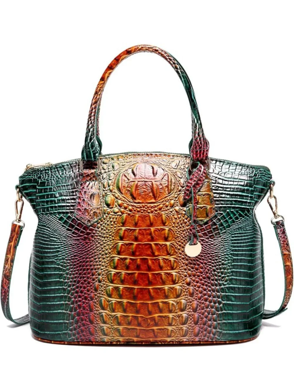 Stylish Crocodile Print Handbag for Women, Versatile Satchel Purse with Shoulder